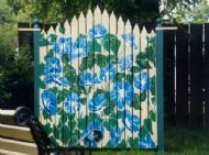 Floral mural and fence creation. Artist prior residence.